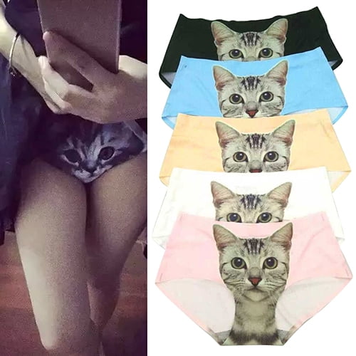 Women Pussycat Panties Anti Emptied Cat Printing Seamless Hot Briefs Underwea`US Women Pussycat Panties Anti Emptied Cat Printing Seamless Hot Briefs Underwea`US